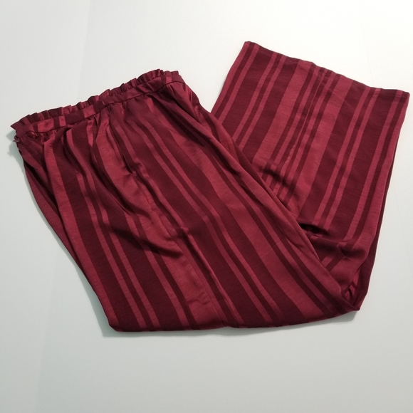Lulu's Two Step Burgundy Striped Wide Leg Pants - Picture 2 of 13